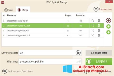 צילום מסך PDF Split and Merge Windows 8.1