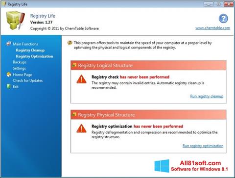 צילום מסך Registry Life Windows 8.1