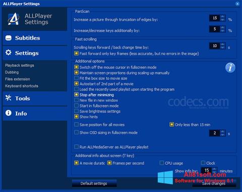 צילום מסך ALLPlayer Windows 8.1