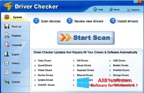צילום מסך Driver Checker Windows 8.1
