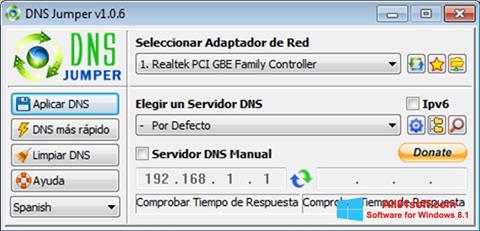 צילום מסך DNS Jumper Windows 8.1