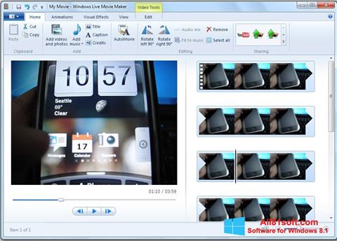 צילום מסך Windows Live Movie Maker Windows 8.1