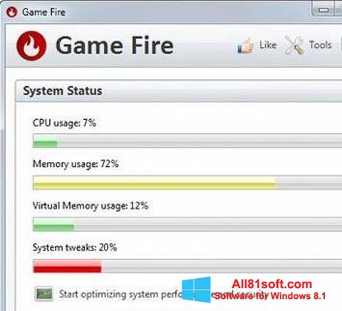 צילום מסך Game Fire Windows 8.1