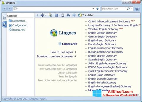 צילום מסך Lingoes Windows 8.1