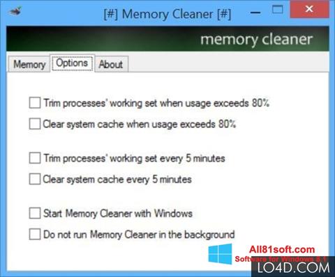 צילום מסך Memory Cleaner Windows 8.1