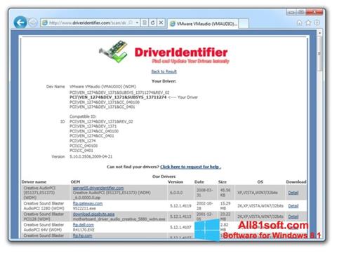 צילום מסך Driver Identifier Windows 8.1