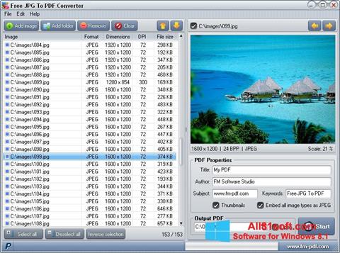 צילום מסך JPG to PDF Converter Windows 8.1