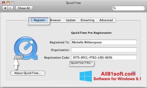 צילום מסך QuickTime Pro Windows 8.1