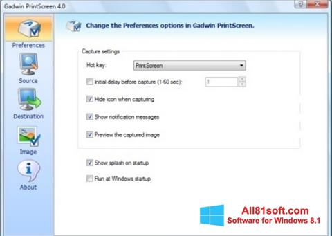 צילום מסך Gadwin PrintScreen Windows 8.1