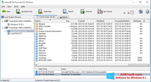 צילום מסך Active File Recovery Windows 8.1