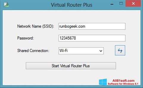 צילום מסך Virtual Router Plus Windows 8.1
