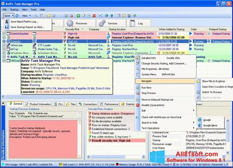 צילום מסך AnVir Task Manager Windows 8.1