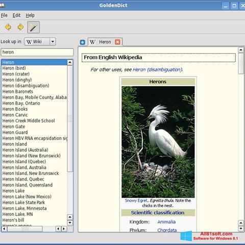 צילום מסך GoldenDict Windows 8.1