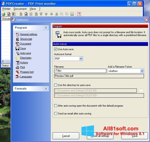 צילום מסך PDFCreator Windows 8.1