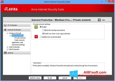 צילום מסך Avira Internet Security Windows 8.1