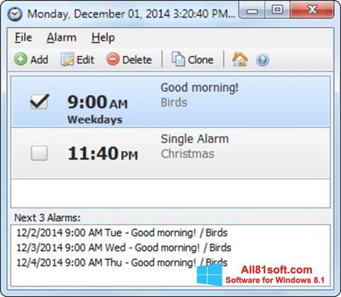 צילום מסך Free Alarm Clock Windows 8.1