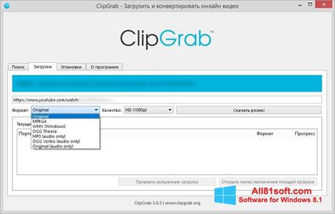 צילום מסך ClipGrab Windows 8.1