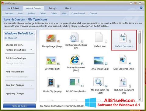 צילום מסך IconPackager Windows 8.1