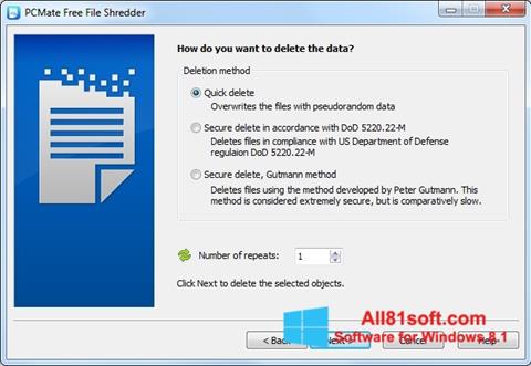 צילום מסך File Shredder Windows 8.1