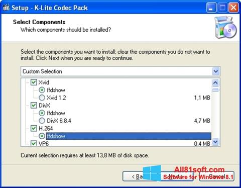 צילום מסך K-Lite Codec Pack Windows 8.1