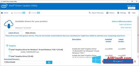 צילום מסך Intel Driver Update Utility Windows 8.1