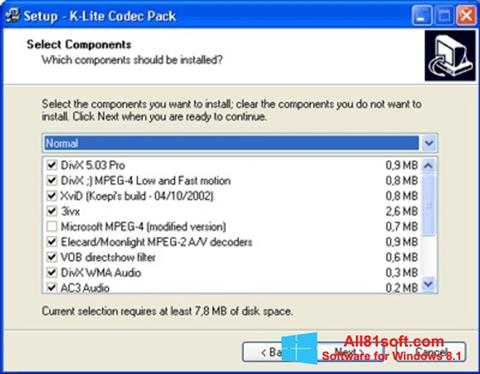 צילום מסך K-Lite Mega Codec Pack Windows 8.1