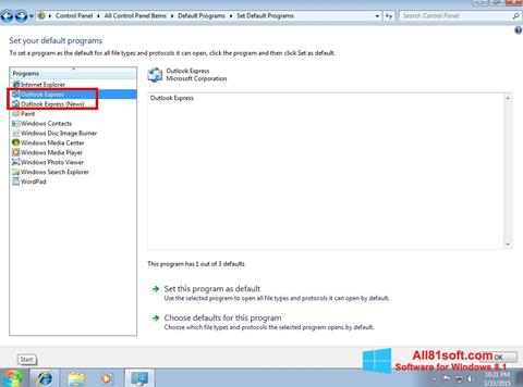 צילום מסך Outlook Express Windows 8.1