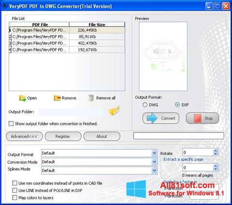 צילום מסך PDF to DWG Converter Windows 8.1
