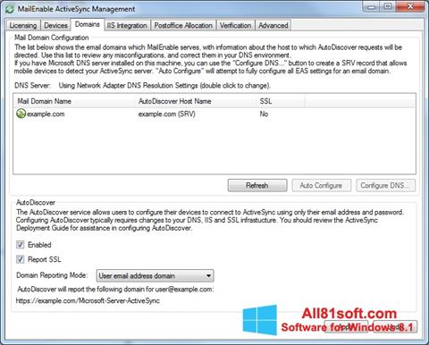 צילום מסך Microsoft ActiveSync Windows 8.1
