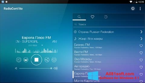 צילום מסך Radiocent Windows 8.1