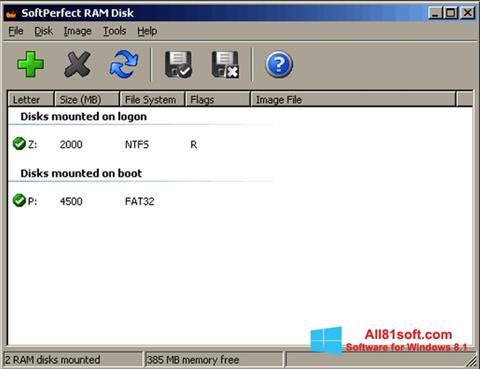 צילום מסך SoftPerfect RAM Disk Windows 8.1