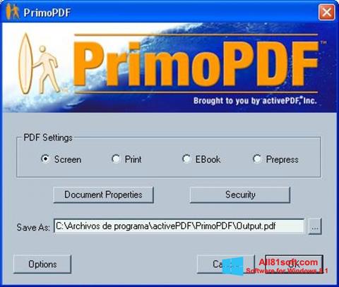 צילום מסך PrimoPDF Windows 8.1