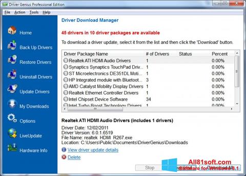 צילום מסך Driver Genius Professional Windows 8.1