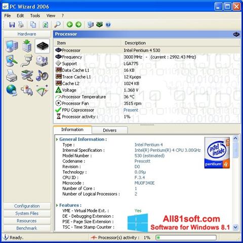 צילום מסך PC Wizard Windows 8.1