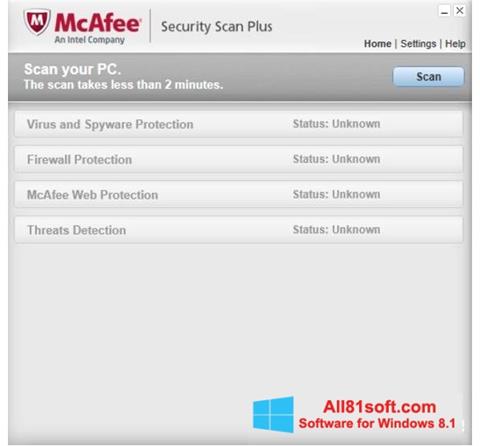 צילום מסך McAfee Security Scan Plus Windows 8.1